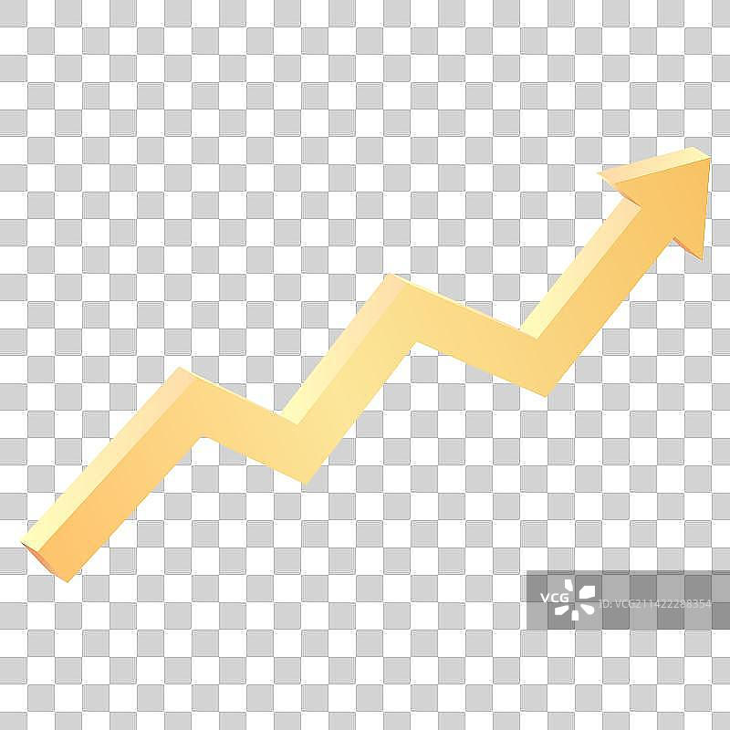 3D-黄色-向上箭头-矢量图图片素材
