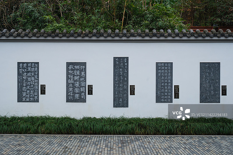 成都浣花溪公园诗圣长廊图片素材