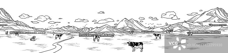 草原奶牛牧场图片素材