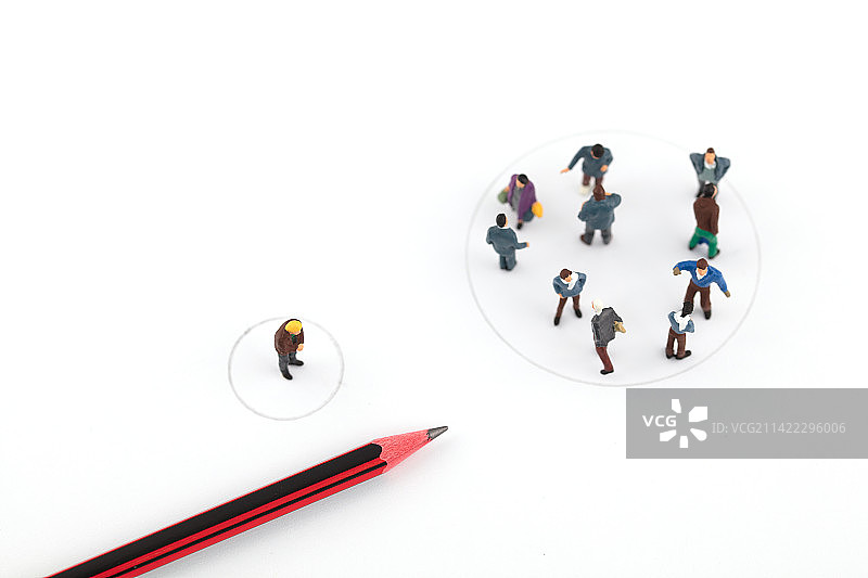 微缩摄影不同朋友圈被孤立图片素材