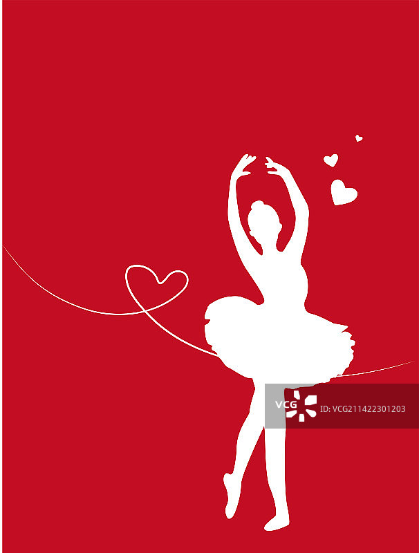 三八妇女节女生节芭蕾女孩剪影矢量插画图片素材