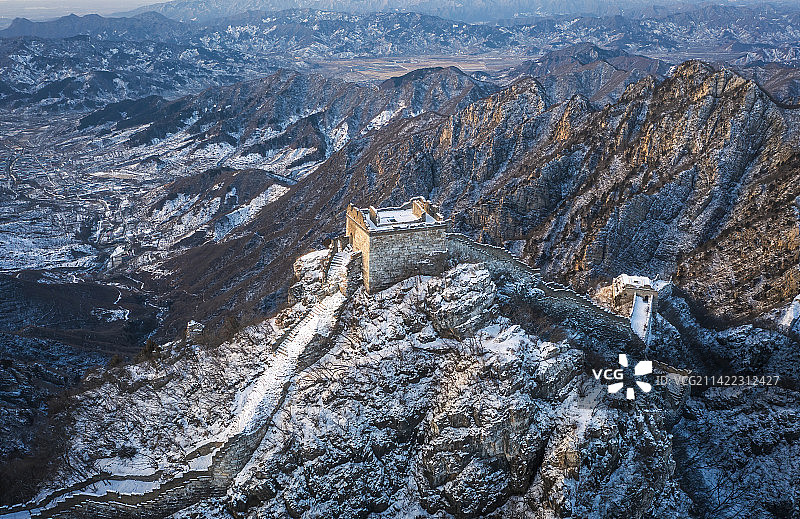 雪后的箭扣长城图片素材