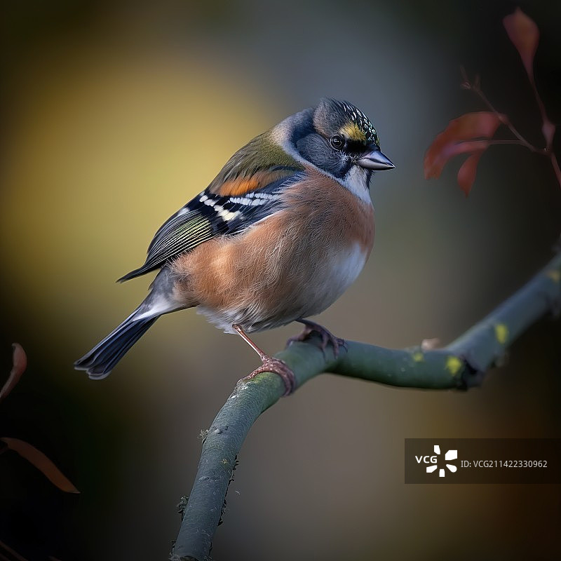 鸟栖息在树枝上的特写镜头图片素材