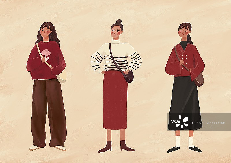 时尚女生穿搭图片素材