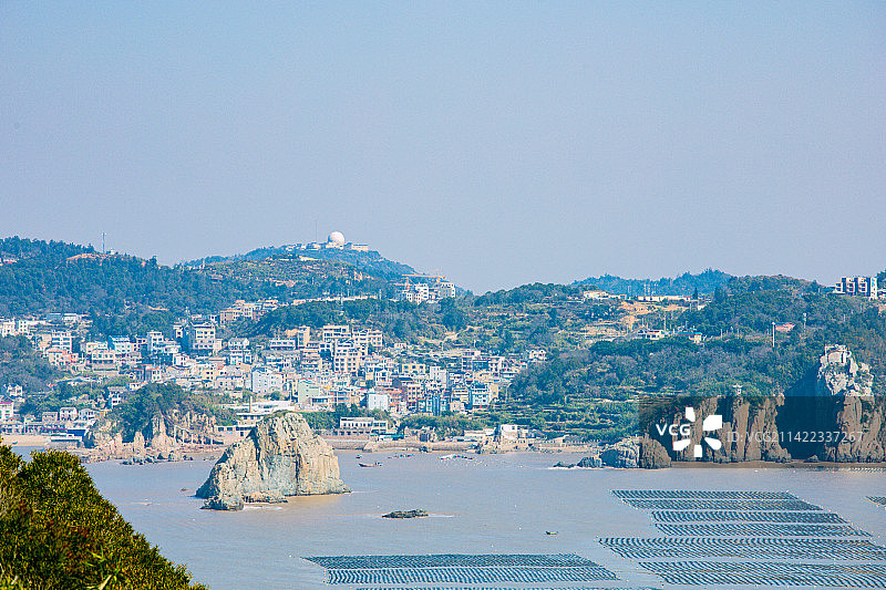 浙江省温州市洞头区洞头列岛-航拍视角下的渔港图片素材