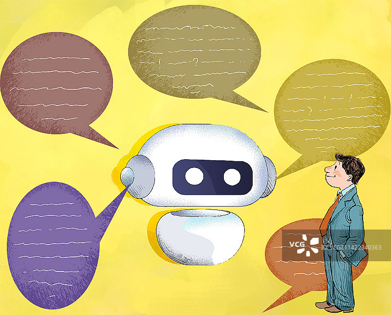 与机器人聊天图片素材