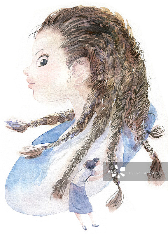 妈妈编的麻花辫图片素材