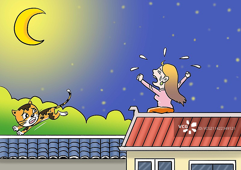 女子遭逼婚崩溃，上房顶宣泄图片素材