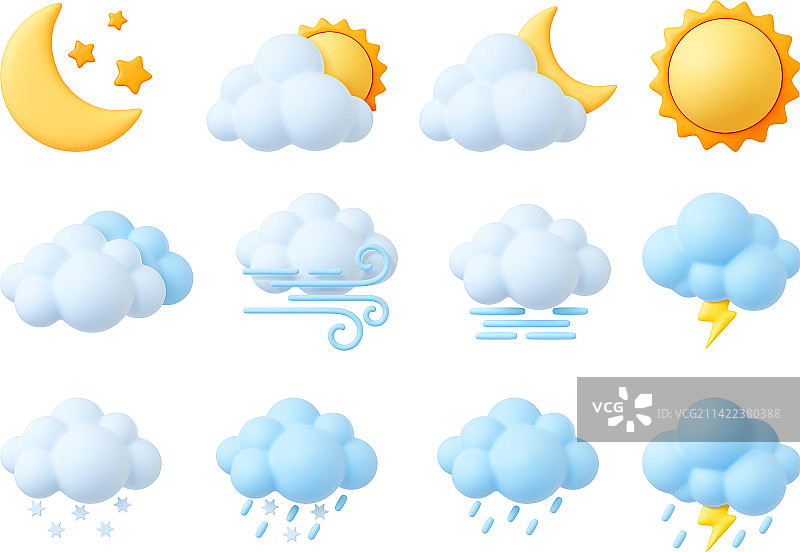 橡皮泥3D天气图标渲染太阳图片素材