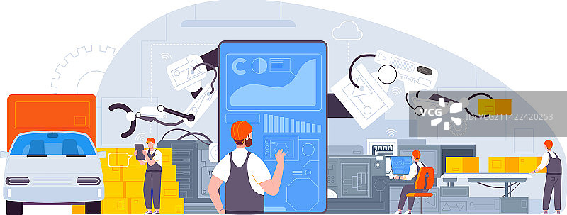 工厂无线控制智能管理图片素材