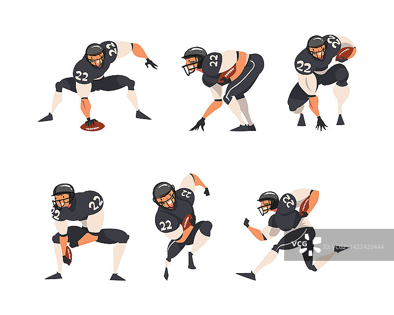 橄榄球运动员带球跑动图片素材