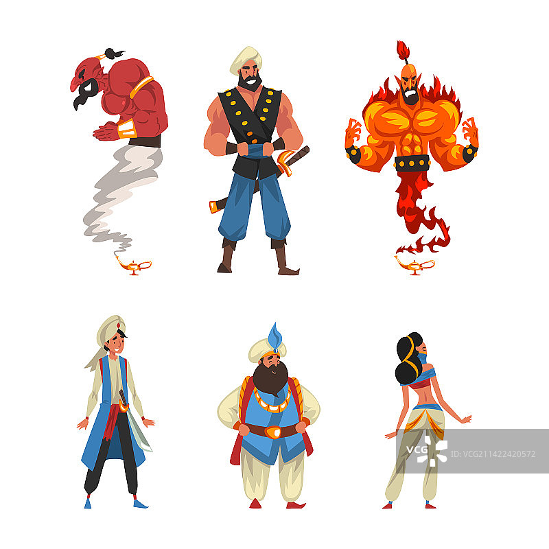 东方阿拉伯故事英雄人物：阿拉伯男人图片素材