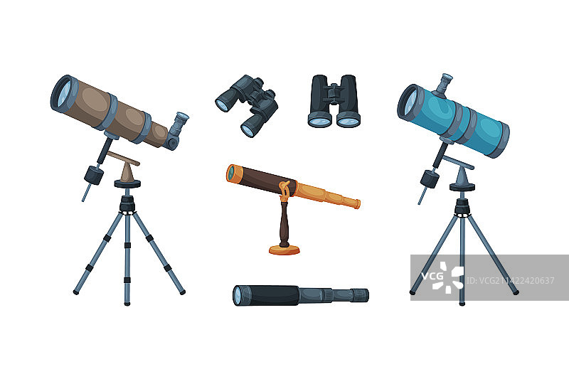 光学设备望远镜双筒望远镜合集图片素材