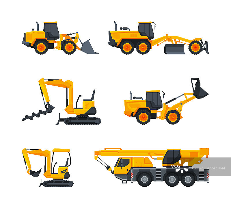 重型工程机械设备挖掘机起重机图片素材