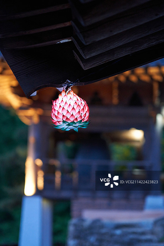 韩国，传统文化，佛教，佛教文化，寺庙住宿，莲花灯图片素材