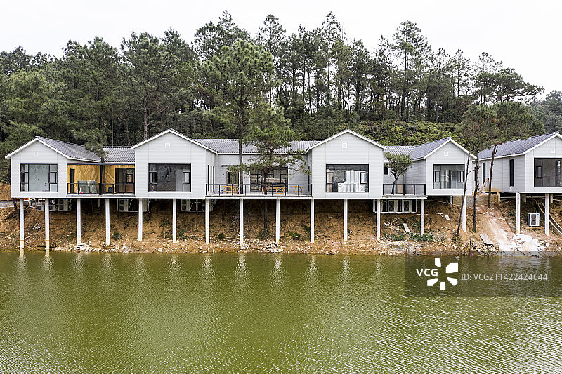 航拍旅游景区 云浮  金水台温泉店度假村图片素材