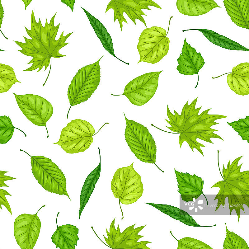 精美春叶无缝图案图片素材