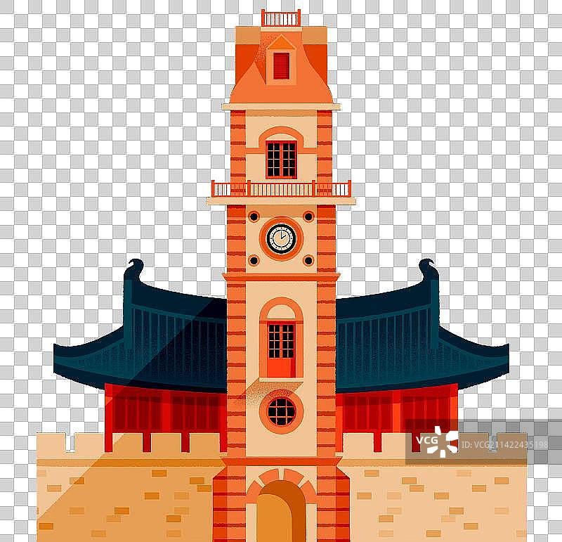 南通钟楼-中国城市钟鼓楼系列-古典建筑系列图片素材