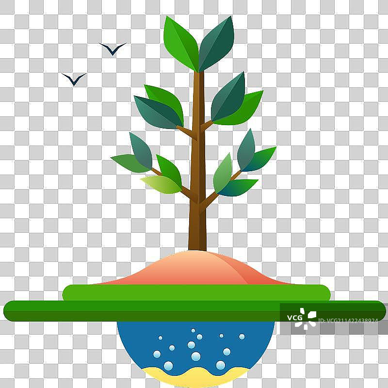 3月12日植树节树苗元素图片素材