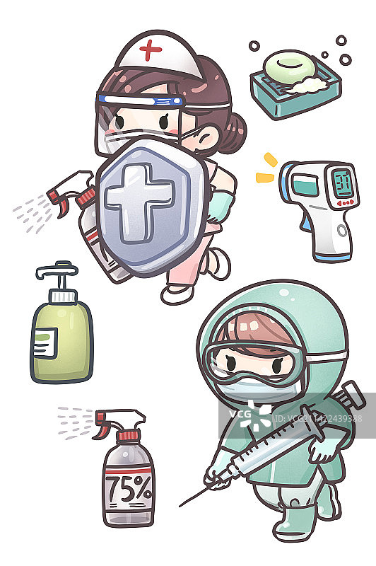 医生抗疫对抗病毒图片素材