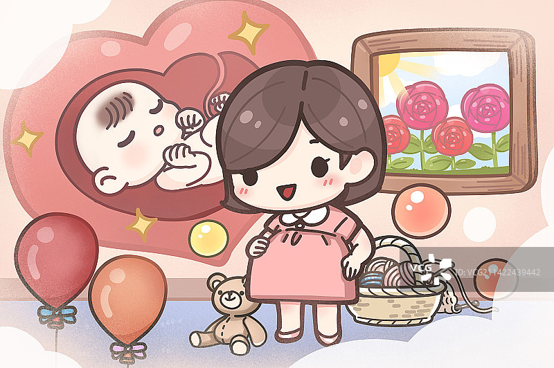 美女孕妇的幸福妈妈图片素材