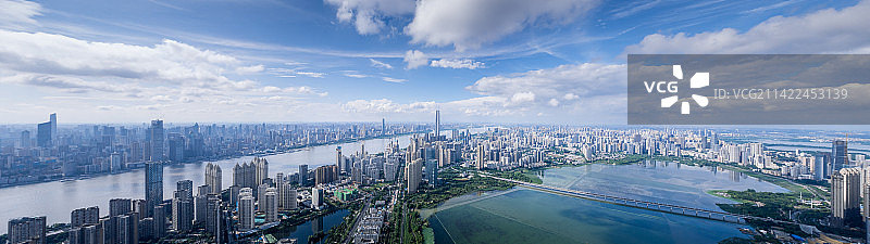 湖北武汉武昌滨江商务区城市风光图片素材