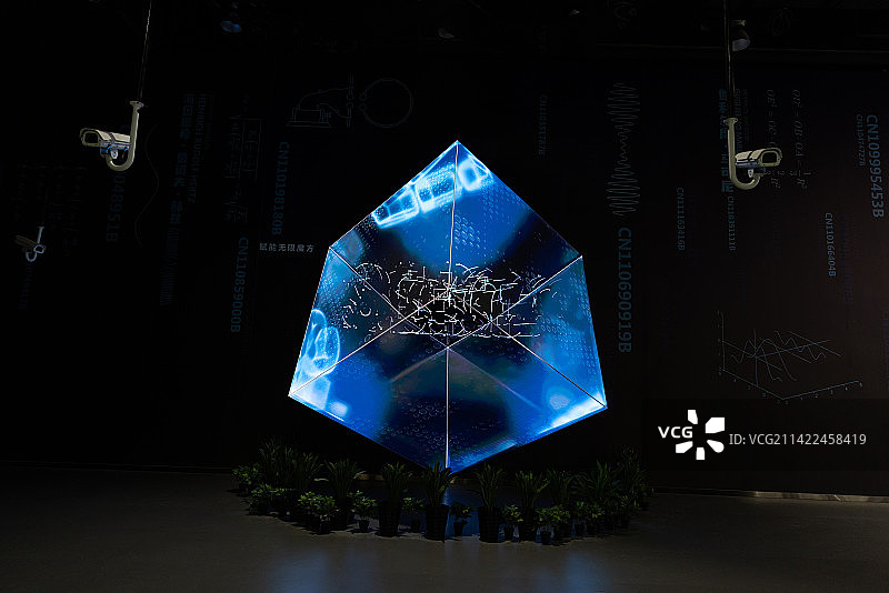 中国科学技术馆三维图形抽象背景图片素材