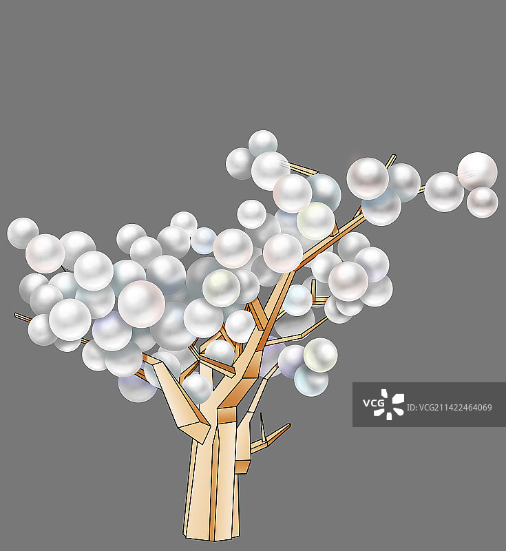 珍珠树插画图片素材