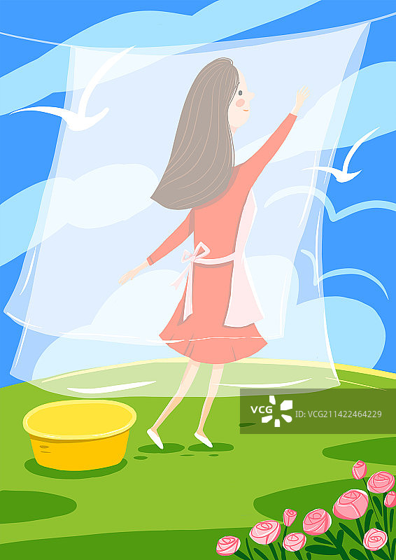 晒床单图片素材