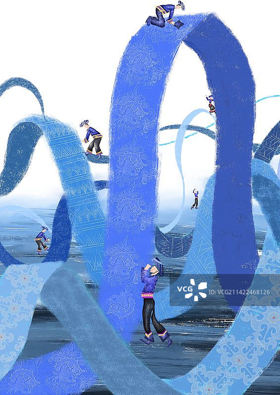 插画设计蜡染图片素材