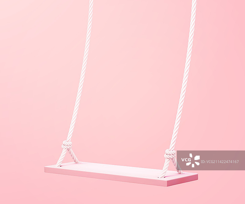 浅粉红秋千素材插图图片素材