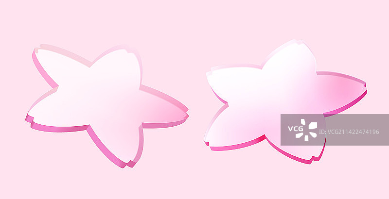 樱花形状透明亚克力装饰品素材组合图片素材