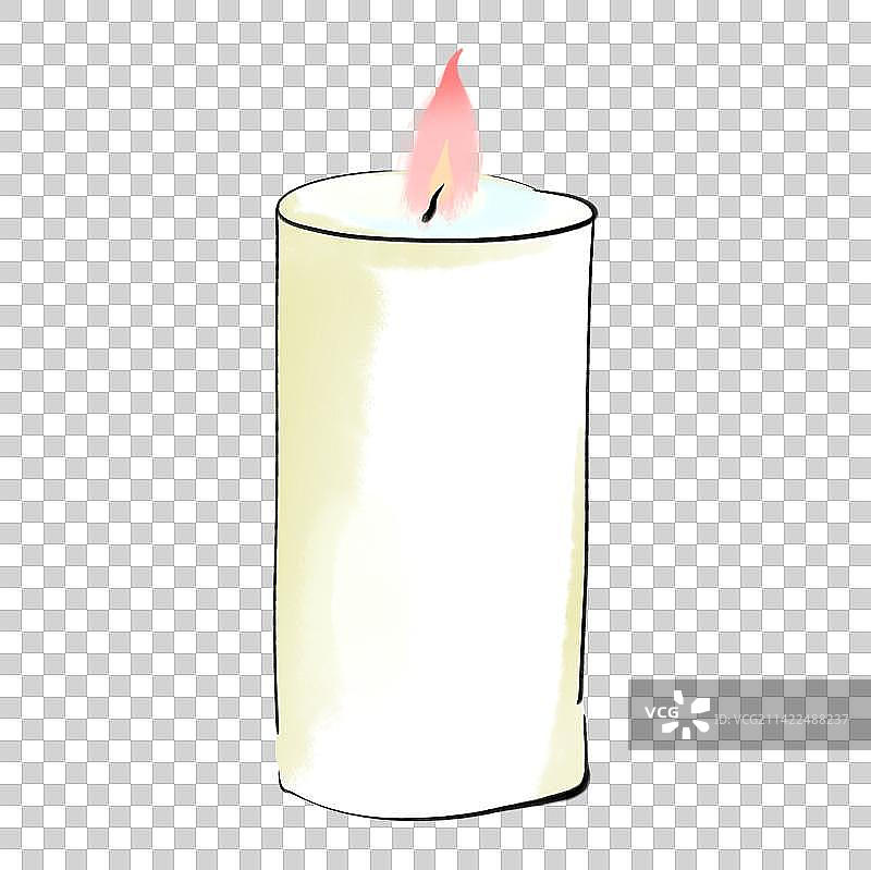 手绘卡通设计元素清明节蜡烛白色菊花祭奠去世的人图片素材