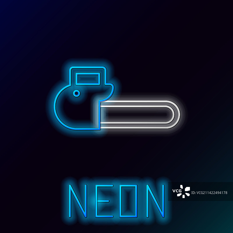 发光霓虹链锯图标图片素材