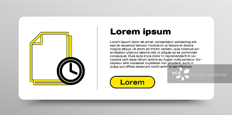 带时钟线条的文档图标图片素材