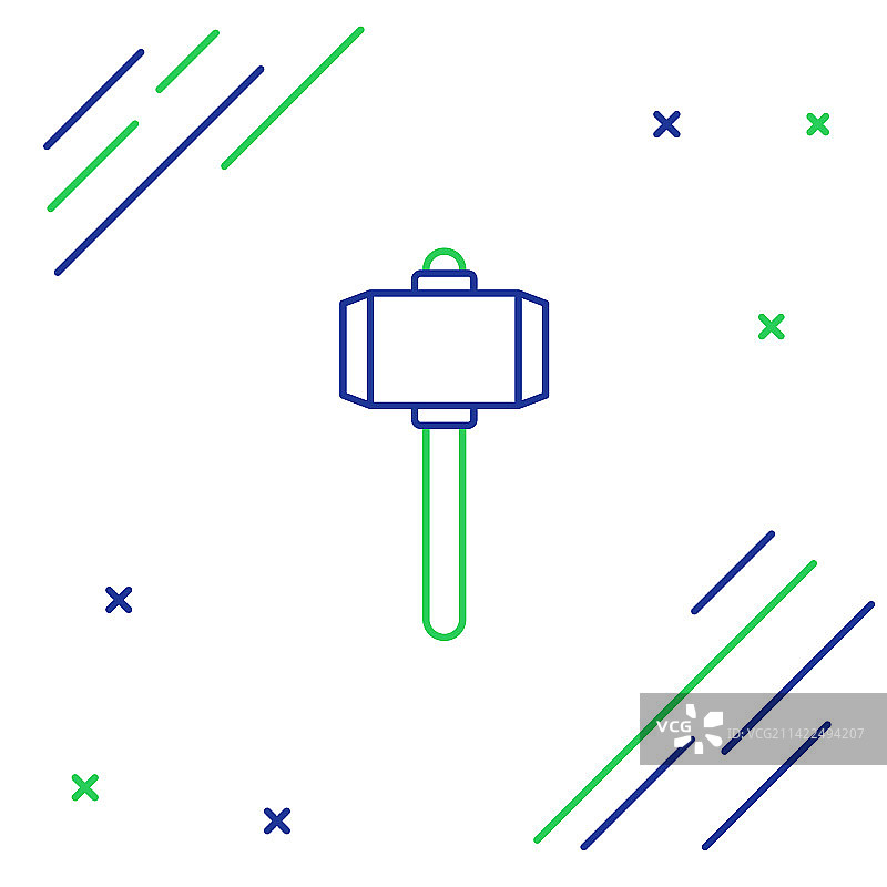 线条战锤图标（白色背景）图片素材