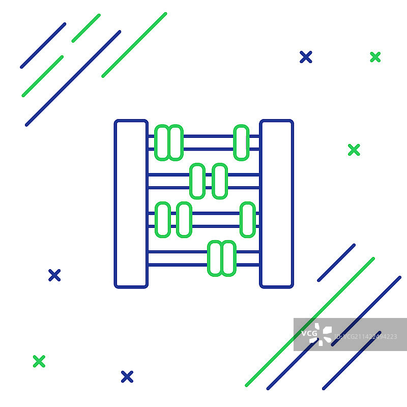 白色背景上的算盘图标（线条）图片素材