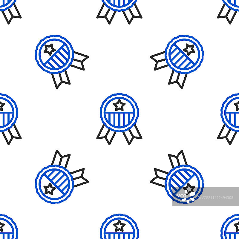 带星星图标的线条奖章无缝隔离图片素材