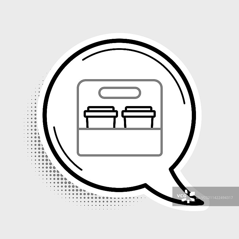 外带咖啡杯线条图标图片素材