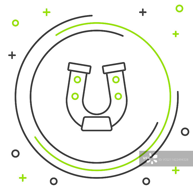 白色背景上的马蹄铁线条图标图片素材