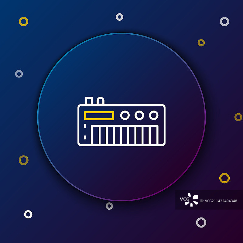 线条音乐合成器图标图片素材