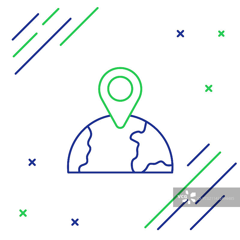 白色背景上的地球定位图标图片素材