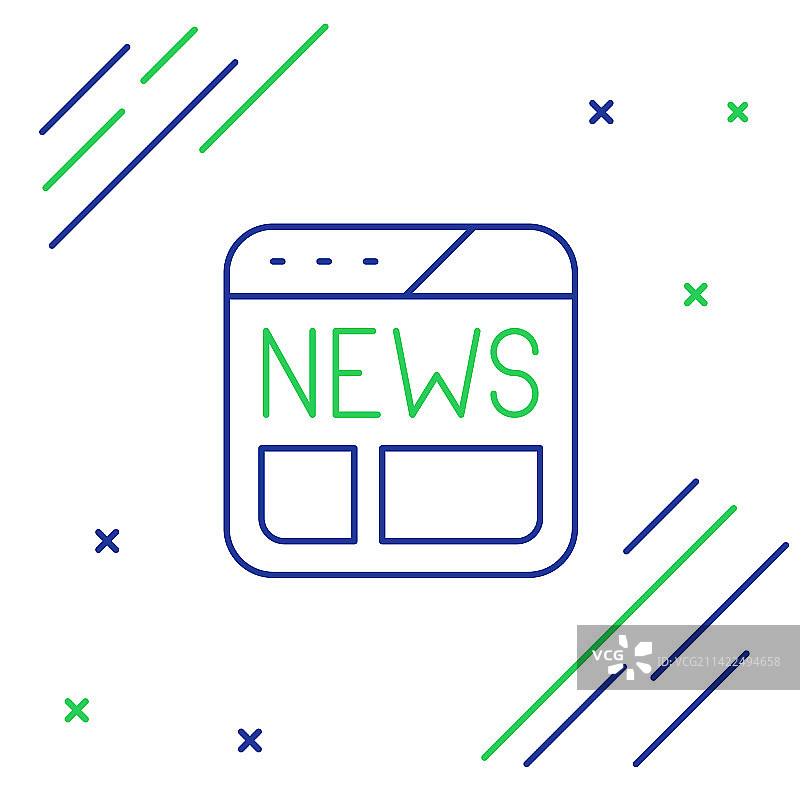 白色背景上的新闻线条图标图片素材
