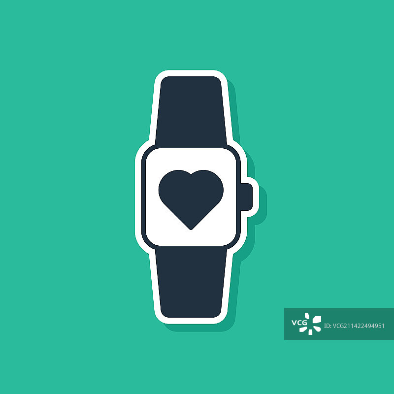 显示心率的蓝色智能手表图片素材