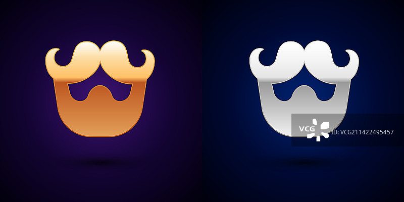 金色和银色胡须图标图片素材