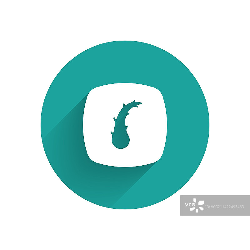 白色人类毛囊图标，具有长阴影图片素材