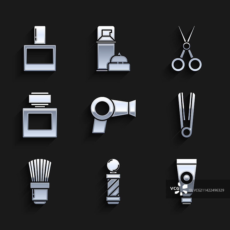 吹风机经典理发店柱奶油图片素材