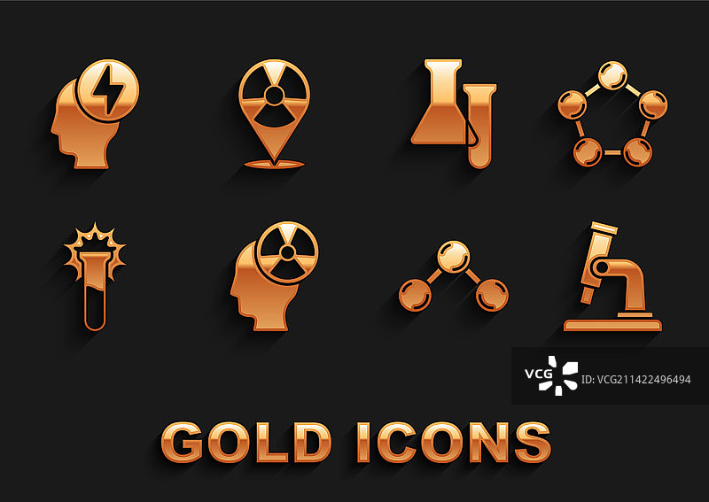 头部和辐射符号分子图片素材