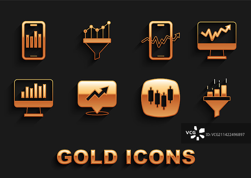 带有图表的金融增长监视器图片素材