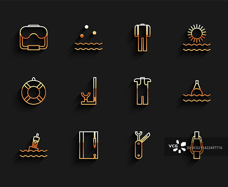 海上漂浮浮标、水下音符系列图片素材